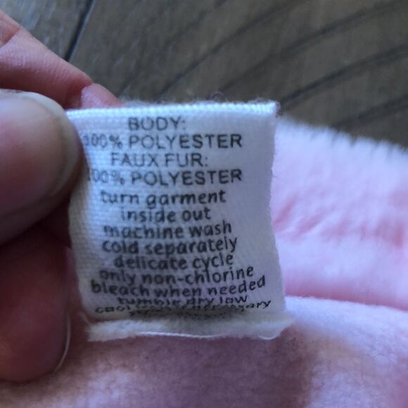 NWT Baby Pink Fleece and Faux Fur Coat with Buttons and Velcro by Starting Out - Picture 7 of 8